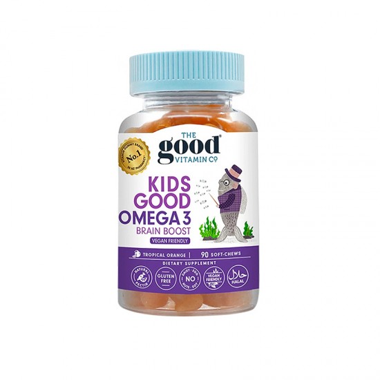 【软糖因自然因素融化不理赔】The Good Vitamin CO 儿童OMEGA 3 鱼油软糖 促进大脑发育 柑橘橙味 90粒 保质期2027.1